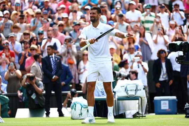 Novak Djokovic wins his second round match against Dan Evans Wimbledon Tennis Championships, Day 4, The All England Lawn Tennis and Croquet Club, London, UK - 03 Jul 2025London The All England Lawn Tennis and United Kingdom  Copyright: xJamesxMarsh Shutterstockx 15382593ct