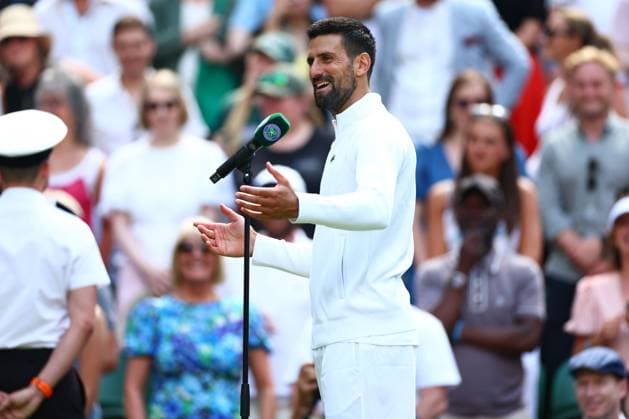 Novak Djokovic wins his second round match against Dan Evans Wimbledon Tennis Championships, Day 4, The All England Lawn Tennis and Croquet Club, London, UK - 03 Jul 2025London The All England Lawn Tennis and United Kingdom  Copyright: xJamesxMarsh Shutterstockx 15382593de