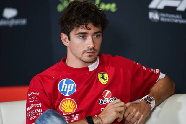 F1 - BRITISH GRAND PRIX 2025 LECLERC Charles (mco), Scuderia Ferrari SF-25, portrait press conference, PK, Pressekonferenz during the Formula 1 Qatar Airways British Grand Prix 2025, 12th round of the 2025 FIA Formula One World Championship, WM, Weltmeisterschaft from July 4 to 6, 2025 on the Silverstone Circuit, in Silverstone, United Kingdom - SilverstoneUnited Kingdom Copyright: xEricxAlonsox