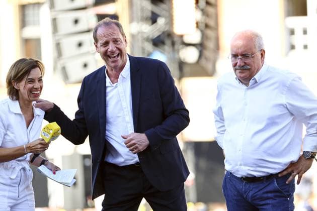 Christian Prudhomme, cycling director of ASO (Amaury Organisation) pictured during the team presentation ahead of the 2025 Tour de France cycling race, in Lille, France, on Thursday 03 July 2025. The 112th edition of the Tour de France starts on Saturday 5 July in Lille, France, and will finish in Paris, France on the 27th of July. DAVIDxPINTENS  x128363654x