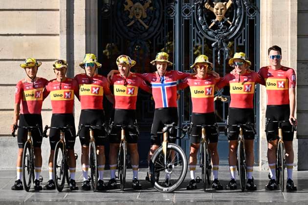 Tour de France 2025 03 07 2025 LILLE METROPOLE, FRANCE - JULY 03 : The the team of Uno-X Mobility during the teams presentation prior of the 112th edition of Tour de France an UCI World Tour 2.UWT cycling road race stage for Men Elite on July 3, 2025 in Lille Metropole, France, 03 07 2025 ( Motordriver Kenny Verfaillie - Lille Metropole France  Copyright: xJanxDexMeuleneirx