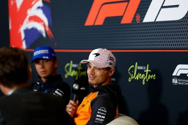 F1 - BRITISH GRAND PRIX 2025 NORRIS Lando (gbr), McLaren F1 Team MCL39, portrait press conference, PK, Pressekonferenz during the Formula 1 Qatar Airways British Grand Prix 2025, 12th round of the 2025 FIA Formula One World Championship, WM, Weltmeisterschaft from July 4 to 6, 2025 on the Silverstone Circuit, in Silverstone, United Kingdom - SilverstoneUnited Kingdom Copyright: xDPPIx