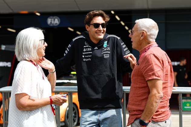 F1 - BRITISH GRAND PRIX 2025 RUSSELL George (gbr), Mercedes AMG F1 Team W16, portrait during the Formula 1 Qatar Airways British Grand Prix 2025, 12th round of the 2025 FIA Formula One World Championship, WM, Weltmeisterschaft from July 4 to 6, 2025 on the Silverstone Circuit, in Silverstone, United Kingdom - SilverstoneUnited Kingdom  Copyright: xDPPIx