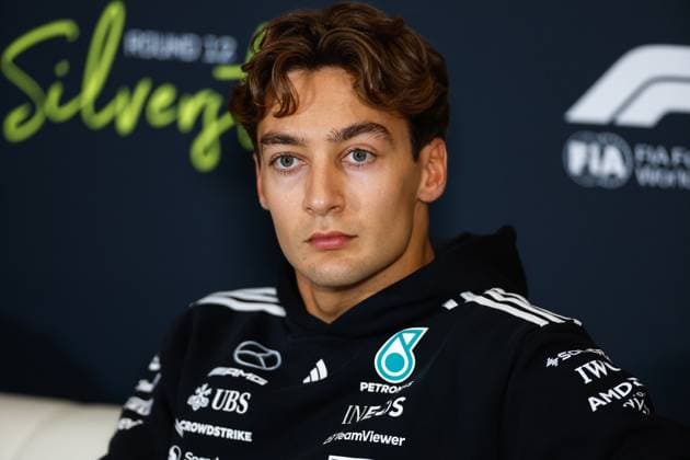 F1 - BRITISH GRAND PRIX 2025 RUSSELL George (gbr), Mercedes AMG F1 Team W16, portrait press conference, PK, Pressekonferenz during the Formula 1 Qatar Airways British Grand Prix 2025, 12th round of the 2025 FIA Formula One World Championship, WM, Weltmeisterschaft from July 4 to 6, 2025 on the Silverstone Circuit, in Silverstone, United Kingdom - SilverstoneUnited Kingdom Copyright: xDPPIx