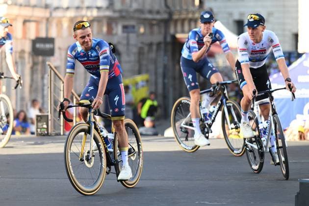 Tour de France 2025 03 07 2025 LILLE METROPOLE, FRANCE - JULY 03 : Evenepoel Remco (BEL) of Soudal - Quick Step during the teams presentation prior of the 112th edition of Tour de France an UCI World Tour 2.UWT cycling road race stage for Men Elite on July 3, 2025 in Lille Metropole, France, 03 07 2025 ( Motordriver Kenny Verfaillie - Lille Metropole France  Copyright: xVincentxKalutx