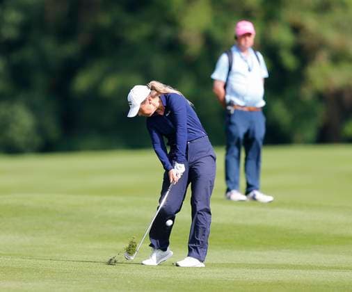3rd July 2025; The O& x2019;Meara Course at Carton House, Maynooth, County Kildare, Ireland; KPMG Womens Irish Open Golf, Round 1; Bronte Law take her second shot from the 15th fairway  ActionPlus12808518 PeterxFitzpatrick
