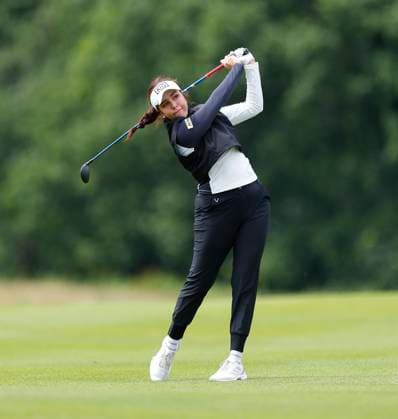 3rd July 2025; The O& x2019;Meara Course at Carton House, Maynooth, County Kildare, Ireland; KPMG Womens Irish Open Golf, Round 1; Georgia Hall of England plays her second shot from the 1st fairway  ActionPlus12808525 PeterxFitzpatrick