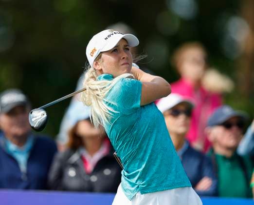 3rd July 2025; The O& x2019;Meara Course at Carton House, Maynooth, County Kildare, Ireland; KPMG Womens Irish Open Golf, Round 1; Sara Byrne of Ireland tees off on the 12th hole  ActionPlus12808544 PeterxFitzpatrick