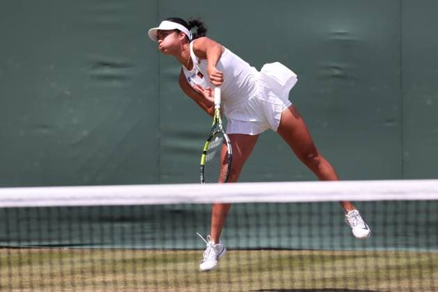 Alexandra Eala (PHI), Eva Lys (GER), Damen Doppel, Women s Doubles. Tennis - Wimbledon 2025 - Grand Slam ITF ATP, Tennis Herren WTA, Tennis Damen - AELTC - London - - Great Britain - 3 July 2025. Copyright: xJuergenxHasenkopfx