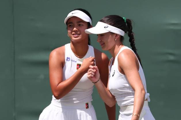 L-R.Alexandra Eala (PHI), Eva Lys (GER), Damen Doppel, Women s Doubles. Tennis - Wimbledon 2025 - Grand Slam ITF ATP, Tennis Herren WTA, Tennis Damen - AELTC - London - - Great Britain - 3 July 2025. Copyright: xJuergenxHasenkopfx