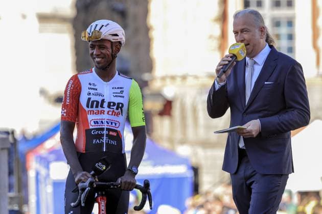 Biniam GIRMAY, Intermarche - Wanty, during the Tour de France 2025, UCI WorldTour cycling event, Teams presentation on 3 July 2025 in Lille, France during Tour de France 2025 - Team Presentation, Tour De France race in France, France, July 03 2025  Copyright: xStefanoxCavasino IPAxSportx xipa-agency.netx xx IPA_59883946 IPA_Agency_IPA59883946
