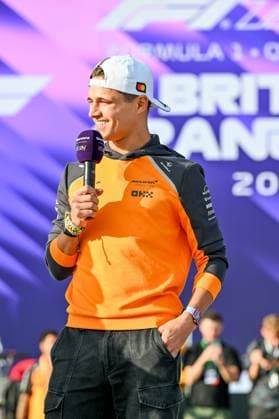 Formula 1 Launch Event, Drivers Silverstone, UK, 03 July, 2025. 03 July 2025. Lando Norris, McLaren, on the ebay Main Stage for the Launch Event at the Formula 1 Qatar Airways British Grand Prix at Silverstone, Northamptonshire, UK., Credit:Lee Floyd Avalon UK, Northamptonshire, Silverstone Copyright: xLeexFloydx xAvalonx 1018158091