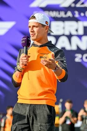 Formula 1 Launch Event, Drivers Silverstone, UK, 03 July, 2025. 03 July 2025. Lando Norris, McLaren, on the ebay Main Stage for the Launch Event at the Formula 1 Qatar Airways British Grand Prix at Silverstone, Northamptonshire, UK., Credit:Lee Floyd Avalon UK, Northamptonshire, Silverstone Copyright: xLeexFloydx xAvalonx 1018158184