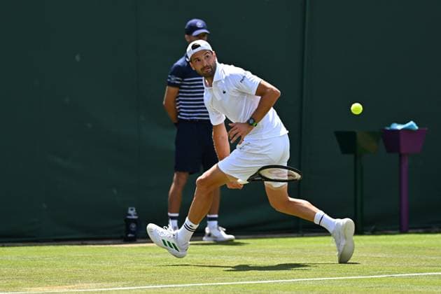 Wimbledon - 2nd Round Grigor Dimitrov (BUL) during his second round match at the 2025 Wimbledon Championships at the AELTC in London, GREAT BRITAIN, on July 3, 2025. Photo by Corinne Dubreuil ABACAPRESS.COM London United Kingdom  Copyright: xDubreuilxCorinne ABACAx