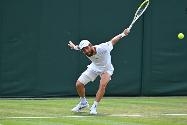 Wimbledon - 2nd Round Corentin Moutet (FRA) during his second round match at the 2025 Wimbledon Championships at the AELTC in London, GREAT BRITAIN, on July 3, 2025. Photo by Corinne Dubreuil ABACAPRESS.COM London United Kingdom  Copyright: xDubreuilxCorinne ABACAx