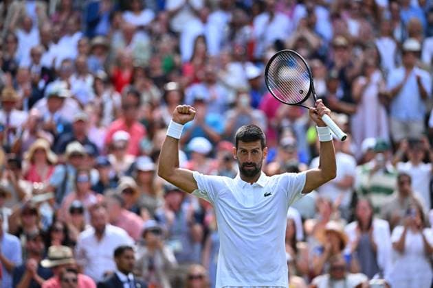 Wimbledon - 2nd Round Novak Djokovic (SRB) during his second round match at the 2025 Wimbledon Championships at the AELTC in London, GREAT BRITAIN, on July 3, 2025. Photo by Corinne Dubreuil ABACAPRESS.COM London United Kingdom  Copyright: xDubreuilxCorinne ABACAx