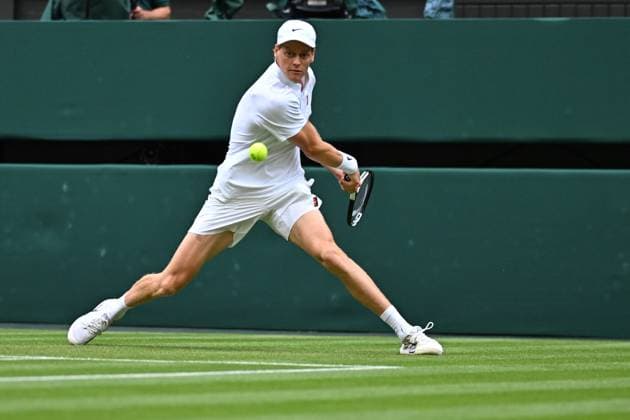 Wimbledon - 2nd Round Jannik Sinner (ITA) during his second round match at the 2025 Wimbledon Championships at the AELTC in London, GREAT BRITAIN, on July 3, 2025. Photo by Corinne Dubreuil ABACAPRESS.COM London United Kingdom  Copyright: xDubreuilxCorinne ABACAx