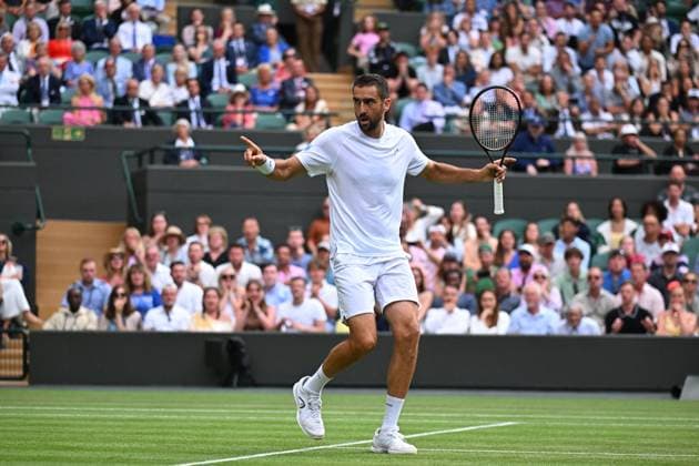 Wimbledon - 2nd Round Marin Cilic (CRO) during his second round match at the 2025 Wimbledon Championships at the AELTC in London, GREAT BRITAIN, on July 3, 2025. Photo by Corinne Dubreuil ABACAPRESS.COM London United Kingdom  Copyright: xDubreuilxCorinne ABACAx