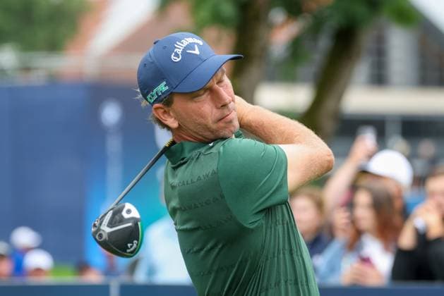 enttaeuschung bei Marcel Siem (GER) am Abschlag,Tee, 36. BMW International Open 2025, Golf, DP World Tour, Herren, Runde 2, 04.07.2025 Eichenried Bayern Deutschland