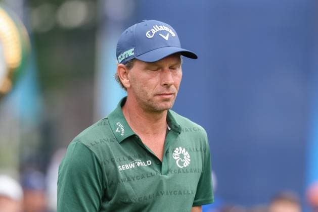enttaeuschung bei Marcel Siem (GER) am Abschlag,Tee, 36. BMW International Open 2025, Golf, DP World Tour, Herren, Runde 2, 04.07.2025 Eichenried Bayern Deutschland