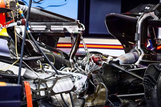 F1 - BRITISH GRAND PRIX 2025 Red Bull Racing RB21, mechanical detail of the engine power unit and gearbox during the Formula 1 Qatar Airways British Grand Prix 2025, 12th round of the 2025 FIA Formula One World Championship, WM, Weltmeisterschaft from July 4 to 6, 2025 on the Silverstone Circuit, in Silverstone, United Kingdom - SilverstoneUnited Kingdom  Copyright: xFLORENTxGOODENx