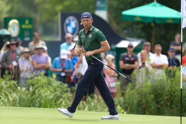 Marcel Siem (GER) auf dem Green der 18, 36. BMW International Open 2025, Golf, DP World Tour, Herren, Runde 2, 04.07.2025 Eichenried Bayern Deutschland