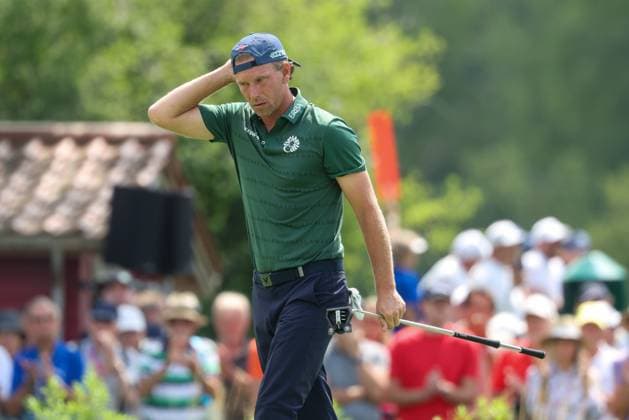 Marcel Siem (GER) Jubel nach seinem Eagle auf der 18, 36. BMW International Open 2025, Golf, DP World Tour, Herren, Runde 2, 04.07.2025 Eichenried Bayern Deutschland