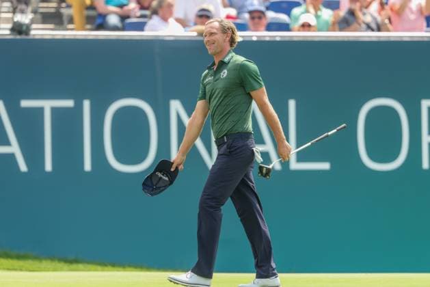 Marcel Siem (GER) Jubel nach seinem Eagle auf der 18, 36. BMW International Open 2025, Golf, DP World Tour, Herren, Runde 2, 04.07.2025 Eichenried Bayern Deutschland