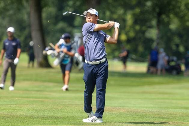 Yuto Katsuragawa (JPN) auf dem Fairway, 36. BMW International Open 2025, Golf, DP World Tour, Herren, Runde 2, 04.07.2025 Eichenried Bayern Deutschland