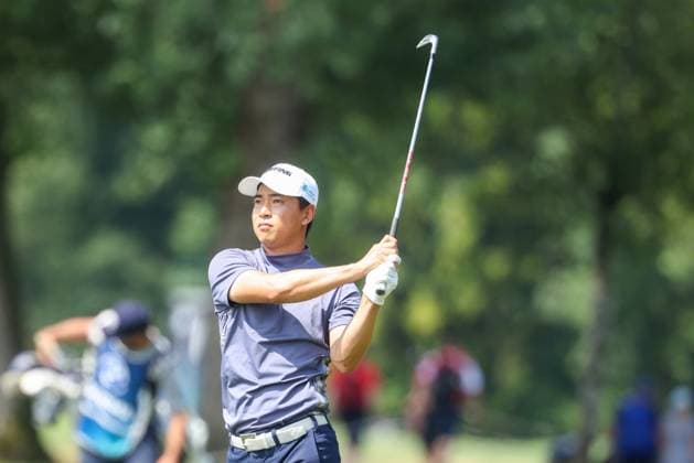Yuto Katsuragawa (JPN) auf dem Fairway, 36. BMW International Open 2025, Golf, DP World Tour, Herren, Runde 2, 04.07.2025 Eichenried Bayern Deutschland