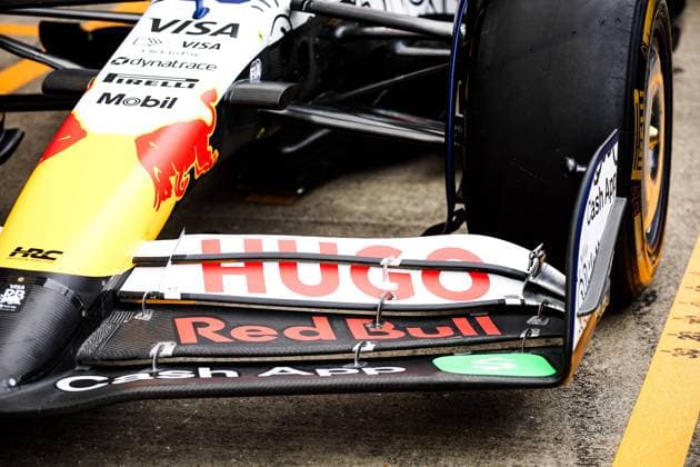F1 - BRITISH GRAND PRIX 2025 Visa Cash App RB F1 Team, mechanical detail front wing aerodynamism, aerodynamic, aerodynamics during the Formula 1 Qatar Airways British Grand Prix 2025, 12th round of the 2025 FIA Formula One World Championship, WM, Weltmeisterschaft from July 4 to 6, 2025 on the Silverstone Circuit, in Silverstone, United Kingdom - SilverstoneUnited Kingdom  Copyright: xEricxAlonsox