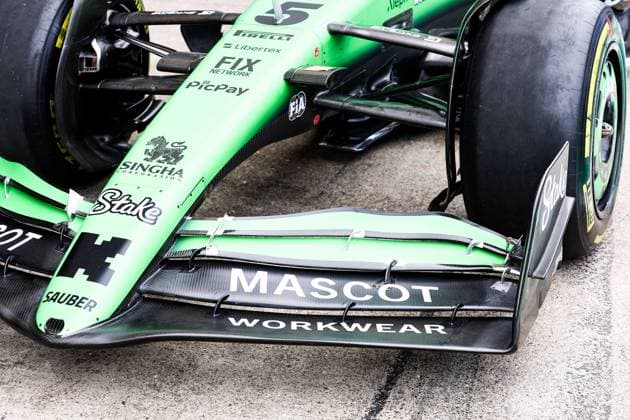 F1 - BRITISH GRAND PRIX 2025 Stake F1 Team Kick C45, mechanical detail front wing aerodynamism, aerodynamic, aerodynamics during the Formula 1 Qatar Airways British Grand Prix 2025, 12th round of the 2025 FIA Formula One World Championship, WM, Weltmeisterschaft from July 4 to 6, 2025 on the Silverstone Circuit, in Silverstone, United Kingdom - SilverstoneUnited Kingdom  Copyright: xEricxAlonsox