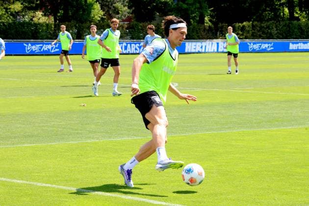 DEU, DFL, 2. FBL Hertha BSC, Training, 04.07.2025, Sportforum, Berlin, DEU, DFL, 2. FBL Hertha BSC, Training, im Bild Fabian Reese (Hertha BSC Berlin 11) DFL - regulations prohibit any use of Photographs as image sequences and or quasi-video