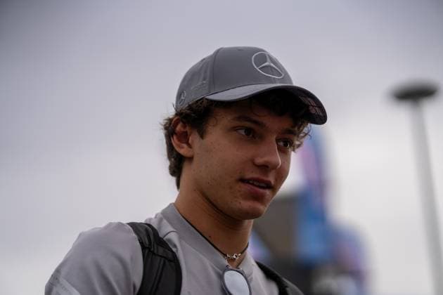 F1 British Grand Prix - UK Andrea Kimi Antonelli (Ita) of Mercedes-AMG Petronas F1 Team 12 during the Formula 1 Qatar Airways British Grand Prix 2025 on Friday at the Silverstone International Circuit, Silverstone, England, UK on July 4, 2025. Photo by Antoine Lapeyre ABACAPRESS.COM Silverstone England United Kingdom  Copyright: xLapeyrexAntoine ABACAx