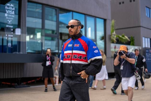 F1 British Grand Prix - UK Lewis Hamilton (Gbr) of Scuderia Ferrari 44 during the Formula 1 Qatar Airways British Grand Prix 2025 on Friday at the Silverstone International Circuit, Silverstone, England, UK on July 4, 2025. Photo by Antoine Lapeyre ABACAPRESS.COM Silverstone England United Kingdom  Copyright: xLapeyrexAntoine ABACAx