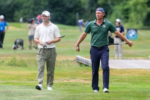 Martin Kaymer (GER), Marcel Siem (GER), 36. BMW International Open 2025, Golf, DP World Tour, Herren, Runde 2, 04.07.2025 Eichenried Bayern Deutschland