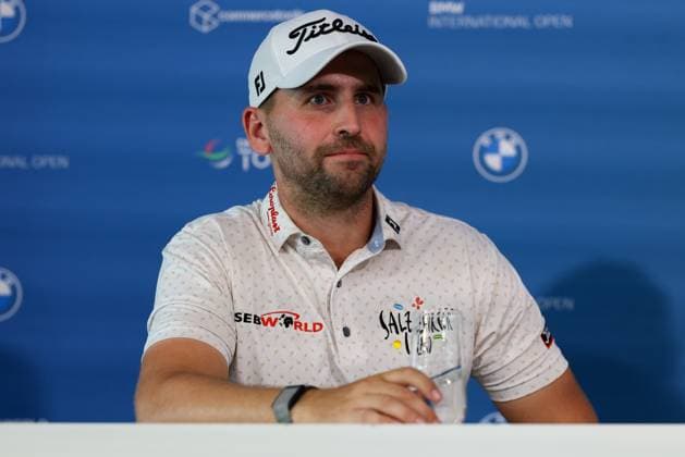 Nicolai von Dellingshausen (GER) auf der Pressekonferenz nach der Runde 2, 36. BMW International Open 2025, Golf, DP World Tour, Herren, Runde 2, 04.07.2025 Eichenried Bayern Deutschland