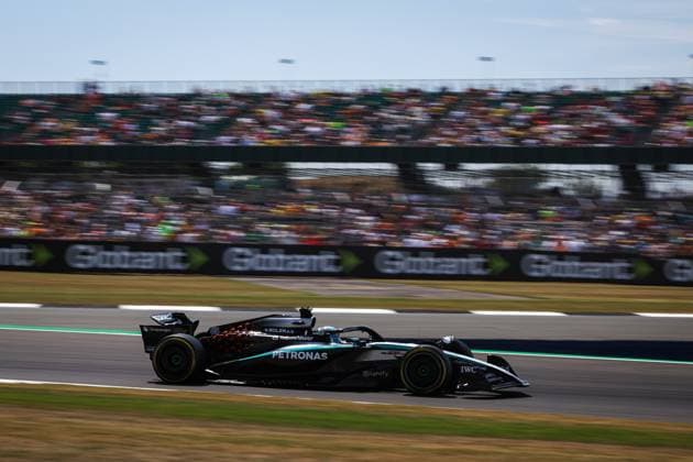 F1 - BRITISH GRAND PRIX 2025 63 RUSSELL George (gbr), Mercedes AMG F1 Team W16, action during the Formula 1 Qatar Airways British Grand Prix 2025, 12th round of the 2025 FIA Formula One World Championship, WM, Weltmeisterschaft from July 4 to 6, 2025 on the Silverstone Circuit, in Silverstone, United Kingdom - SilverstoneUnited Kingdom  Copyright: xANTONINxVINCENTx