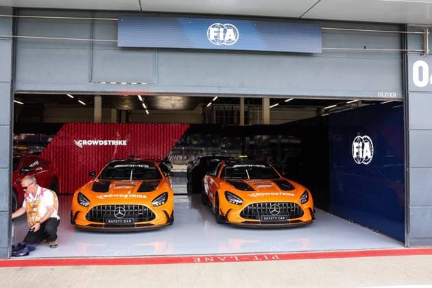F1 - BRITISH GRAND PRIX 2025 FIA Mercedes-AMG GT Black Series Safety Car garage, box, during the Formula 1 Qatar Airways British Grand Prix 2025, 12th round of the 2025 FIA Formula One World Championship, WM, Weltmeisterschaft from July 4 to 6, 2025 on the Silverstone Circuit, in Silverstone, United Kingdom - SilverstoneUnited Kingdom  Copyright: xANTONINxVINCENTx