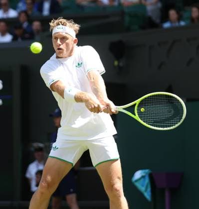 Spain s Alejandro Davidovich Fokina in his third round match against American Taylor Fritz on day five of the 2025 Wimbledon Championships in London on Friday, June 04, 2025.  LON2025070419 HUGOxPHILPOTT