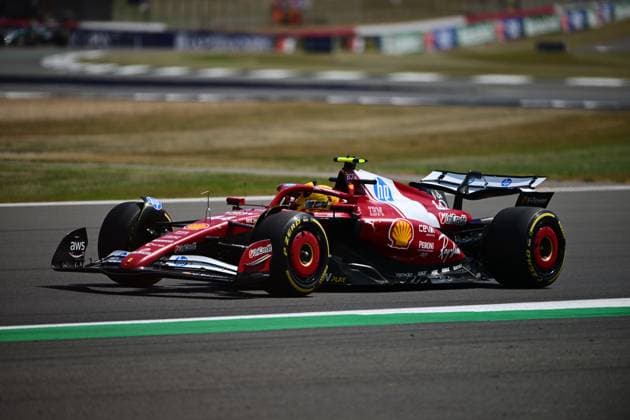 F1 Grand Prix of Great Britain - Practice Lewis Hamilton of Scuderia Ferrari celebrates after free practice at the 13th round of the Formula 1 World Championship, WM, Weltmeisterschaft at Silverstone Circuit in Silverstone, Northamptonshire, England, on July 4, 2025. Silverstone Northampshire United Kingdom  Copyright: xAndreaxDiodatox originalFilename:diodato-formula1250704_npQyk.jpg