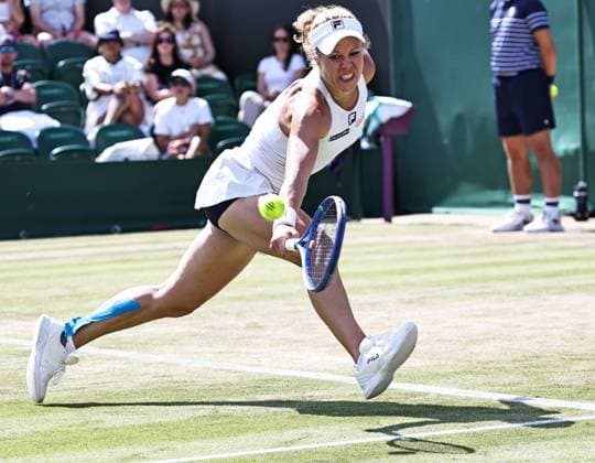 Laura Siegemund, GER, during third round of 2025 All England Lawn Tennis Championships at Wimbledon, womens singles, London, 04 07 2025; -