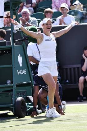 Laura Siegemund, GER, after third round of 2025 All England Lawn Tennis Championships at Wimbledon, womens singles, London, 04 07 2025; -