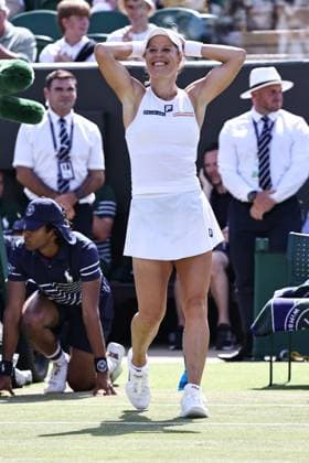 Laura Siegemund, GER, after third round of 2025 All England Lawn Tennis Championships at Wimbledon, womens singles, London, 04 07 2025; -