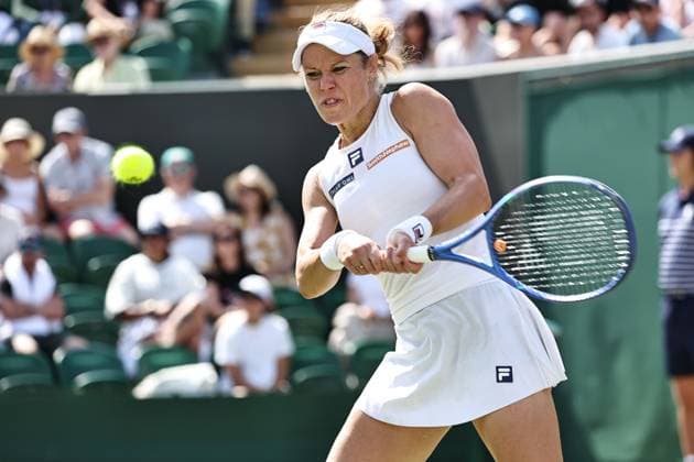 Laura Siegemund, GER, during third round of 2025 All England Lawn Tennis Championships at Wimbledon, womens singles, London, 04 07 2025; -