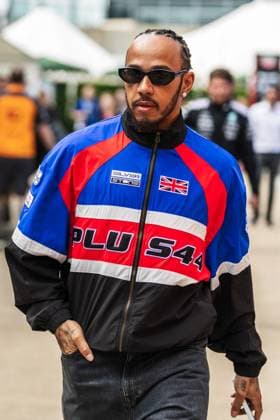 2025 Formula One British Grand Prix Silverstone Circuit, Towcester, United Kingdom. 4.July.2025; Lewis Hamilton of Great Britain and Scuderia Ferrari arrives in the paddock during Formula One British Grand Prix Towcester Silverstone Circuit United Kingdom Copyright: xJayxHiranox