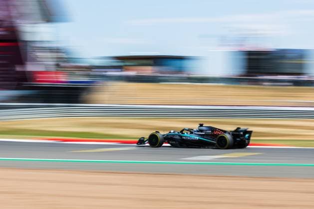 2025 Formula One British Grand Prix Silverstone Circuit, Towcester, United Kingdom. 4.July.2025; George Russell of Great Britain and Mercedes-AMG PETRONAS F1 Team during Free Practice 1 Formula One British Grand Prix Towcester Silverstone Circuit United Kingdom Copyright: xJayxHiranox