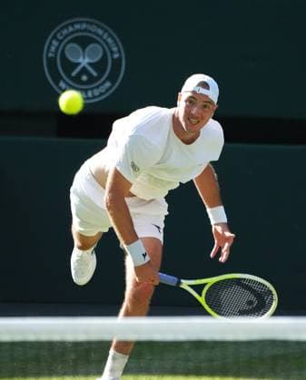 Tennis - 2025 Wimbledon Championships - Men™s Singles - 3rd round - Carlos Alcaraz v Jan Lennard Struff All England Lawn Tennis & Croquet Club - Friday 4th July 2025 Jan Lennard Struff of Germany 