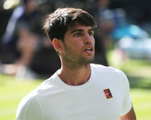 Tennis - 2025 Wimbledon Championships - Men™s Singles - 3rd round - Carlos Alcaraz v Jan Lennard Struff All England Lawn Tennis & Croquet Club - Friday 4th July 2025 Carlos Alcaraz of Spain 