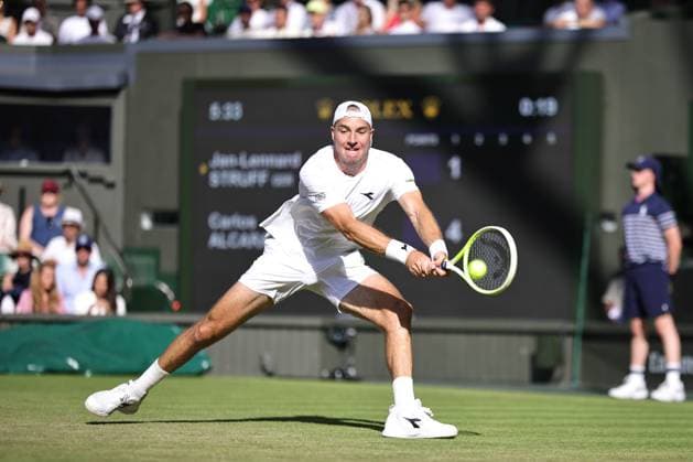 Jan-Lennard Struff, GER, during third round of 2025 All England Lawn Tennis Championships at Wimbledon, mens singles, London, 04 07 2025; -